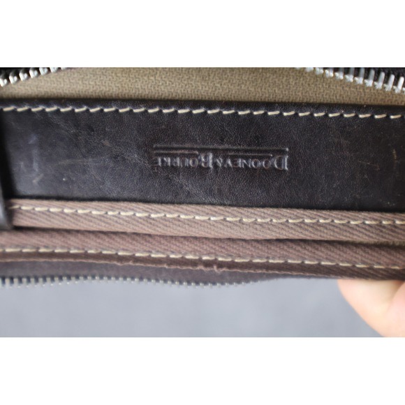 Dooney & Bourke Tote Womens Large Beige Monogram Canvas Leather Shoulder Handbag - Picture 7 of 9